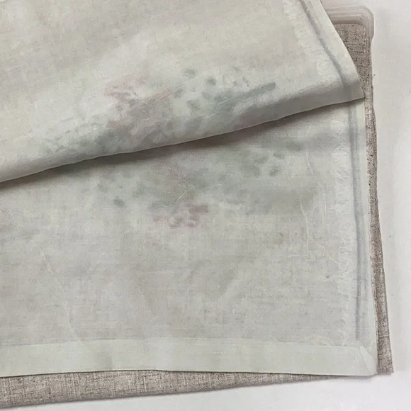 Winter Holiday Christmas Pine Cone Sequin Berry Embroidered Linen Table Runner - Picture 2 of 9